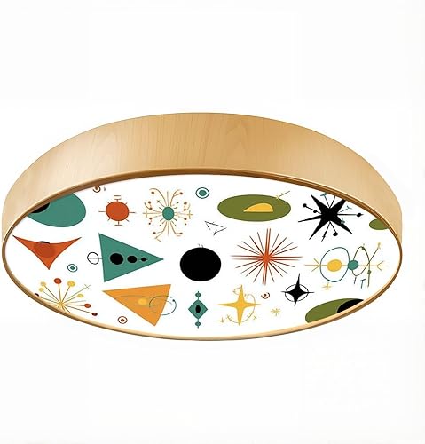 Flush Mount Ceiling Light Fixture Mid century shapes molecule nuclear age space colorful retro set Dimmable LED Close to Ceiling Light Fixtures