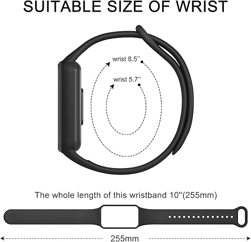 Miniatura 7 de Amzpas Bandas de TPU para Amazfit Band 7 Fitness & Health Tracker, paquete de 3 pulseras suaves y transpirables, correa deportiva de repuesto