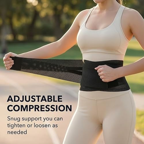 Miniatura 3 de Soporte lumbar extra transpirable y elástico para mujeres y hombres, cinturón ligero de soporte de cintura para trabajar, hacer ejercicio y correr,