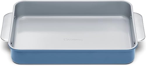 Caraway Sartén rectangular de cerámica antiadherente de 9 x 13 pulgadas, revestimiento de cerámica naturalmente resbaladizo, no tóxico, libre de