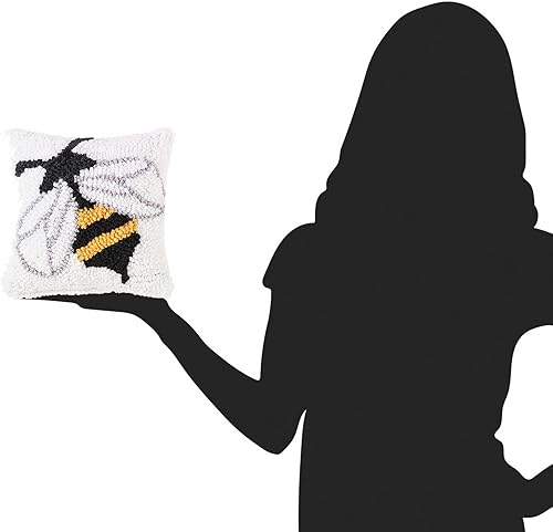 Miniatura 5 de C&F Home Almohada decorativa pequeña y pequeña de 8 x 8 pulgadas, diseño de abejorro con gancho para todas las estaciones, verano, primavera, hogar,