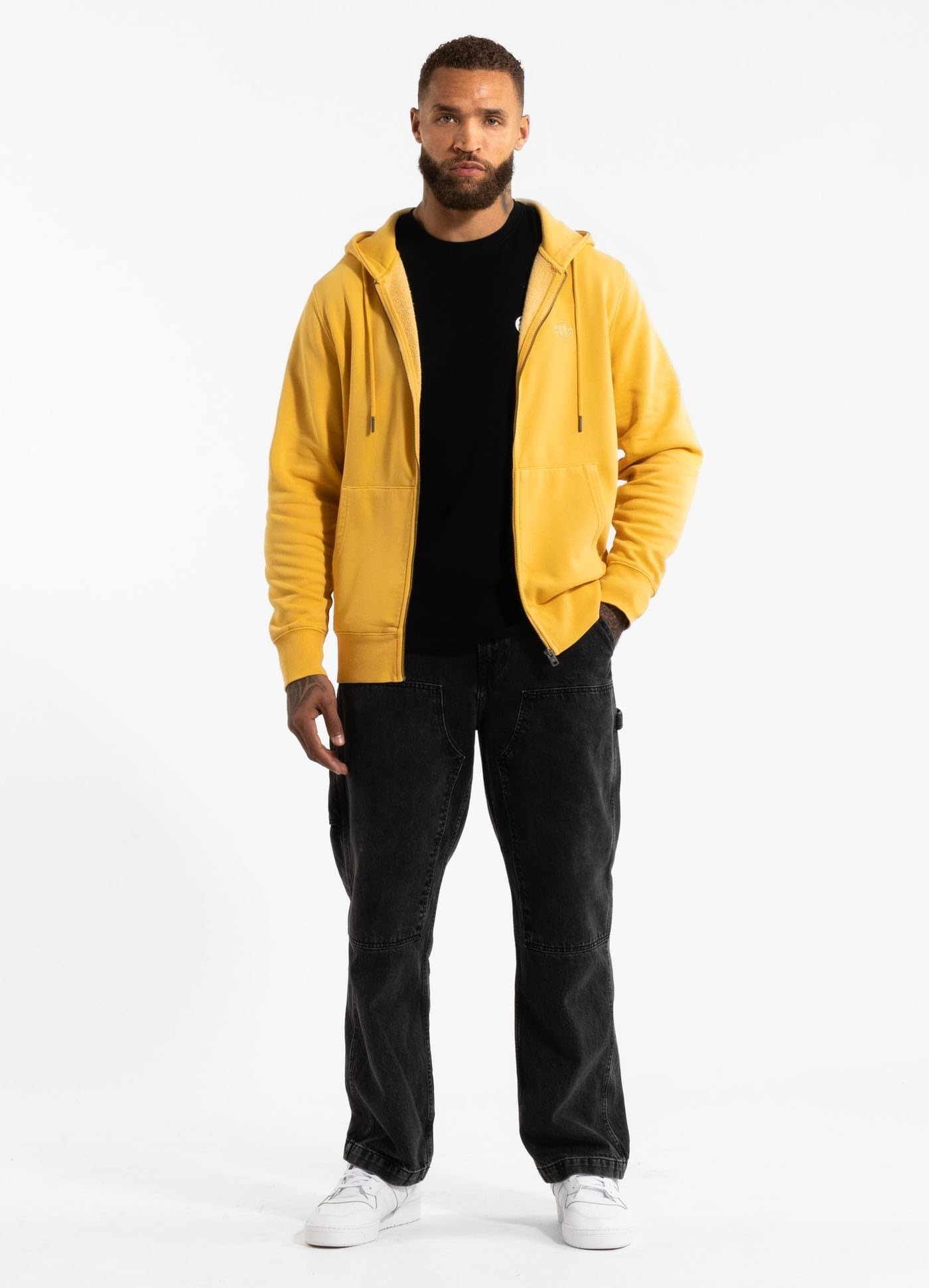 PITBULL – Felpa Uomo con Cappuccio e Zip Lancaster II, Hoodie Sportiva e Casual in Tessuto Resistente ai Lavaggi e allo Scolorimento, Tasche Frontali Comode, Morbida e Leggera