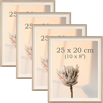 YoHyien Picture Frame 20 x 25 cm, Set of 4, Freestanding Photo Frames 25 x 20 cm for Desk, Picture Frame with Plexiglass for 
