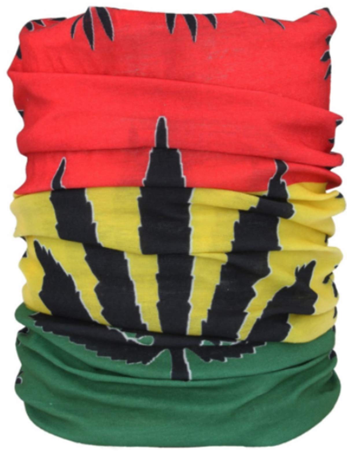 Multifunctional Headwear Neck Scarf Bandana Balaclava Face mask Headband Hairband Tube Gaiter Stretch Snood for Sports Yoga Running Cycling Hiking (Rasta)