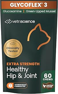 VetriScience Laboratories - GlycoFlex 3, Hip and Joint Supplement for Cats, 60 Bite Sized Chews