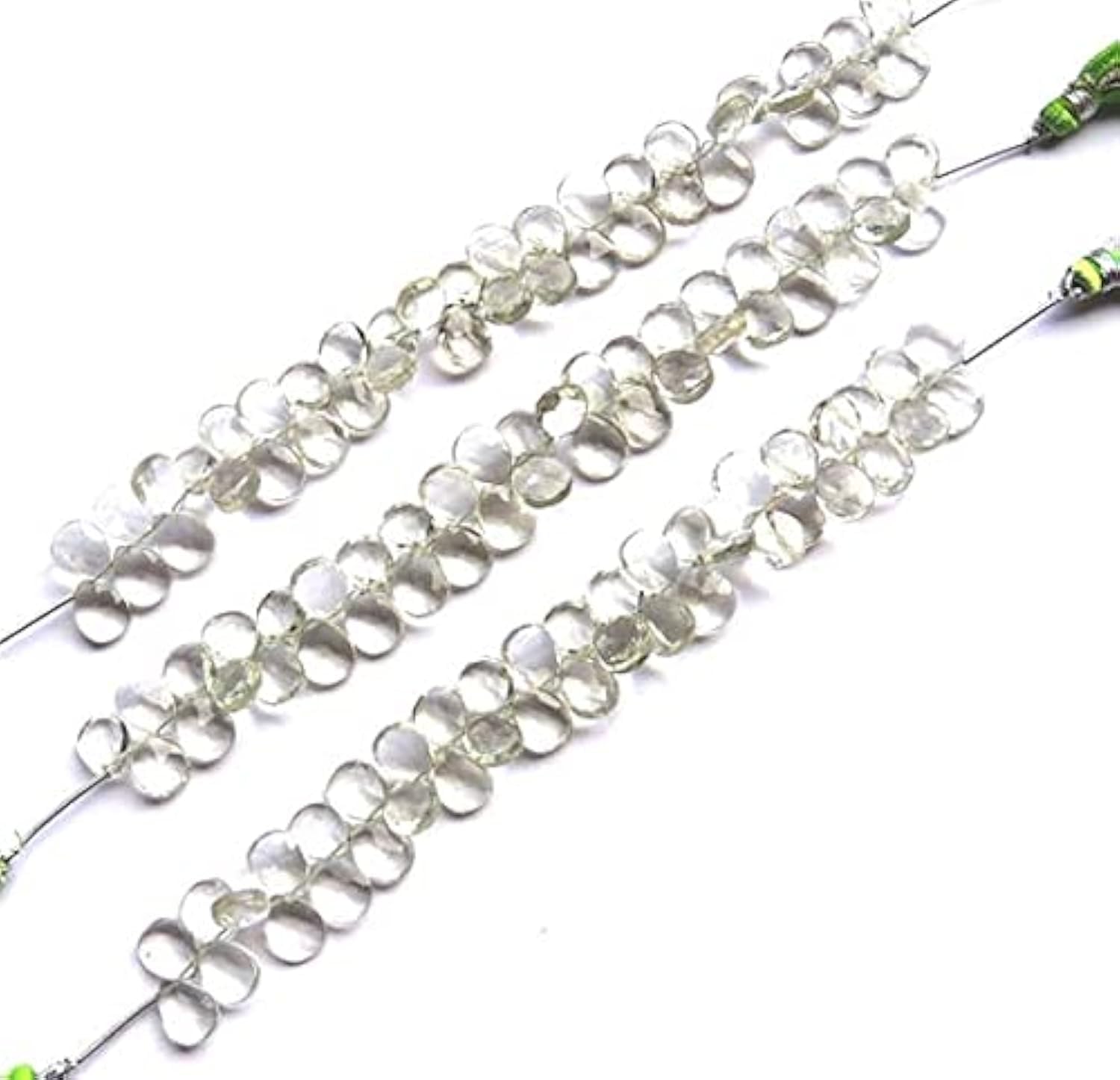 Améthyste verte poire facettée 8-10mm pour bijoux d'exception