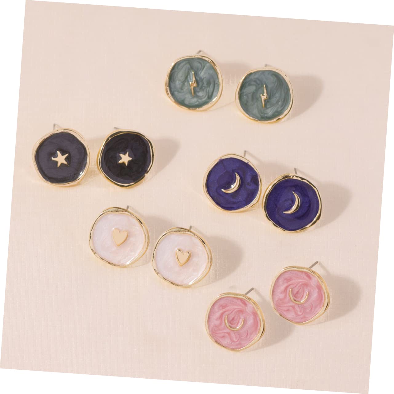 GALPADA Orecchini Con Stella Lunare Orecchini Da Donna Porta Charm Per Collana Di Dichiarazione Per Le Donne a Bottone Di Gioiello Lega