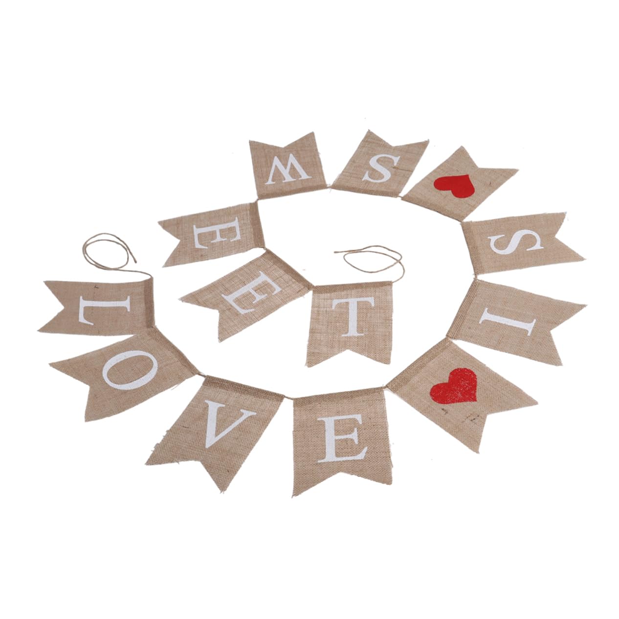 Alipis 3 Stücke 2 8 M Wimpelkette Banner Für Hochzeit Dekorationen Girlande Hochzeit Party Banner Sackleinen Schwalbenschwanz Fahnen Romantische Feier Decor