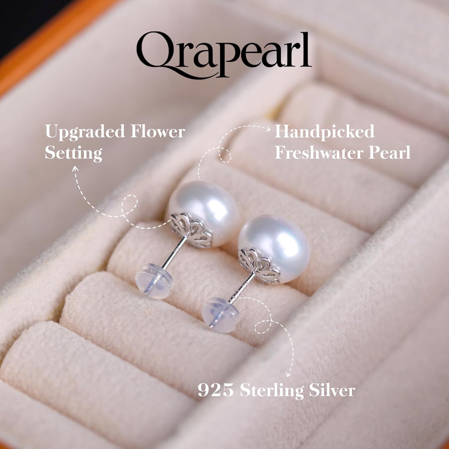 Ball Pearl Earrings for Women 6-13mm AAAA Freshwater Pearls Stud Earrings 925 Sterling Silver Jewelry Gifts for Wife Mom Girlfriend Her Christmas Wedding Birthday Anniversary - Image 2