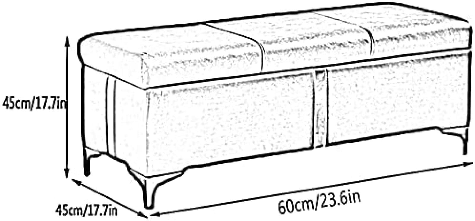 Podnóżek Do Sypialni, Prostokątny Taboret Do Sofy, Schowek Na Buty, Taboret Na Buty, Podkładka Z Gąbki, Metalowe Nogi, Wytrzymuje 150 Kg, Taboret Na Buty, Szampan, Huise