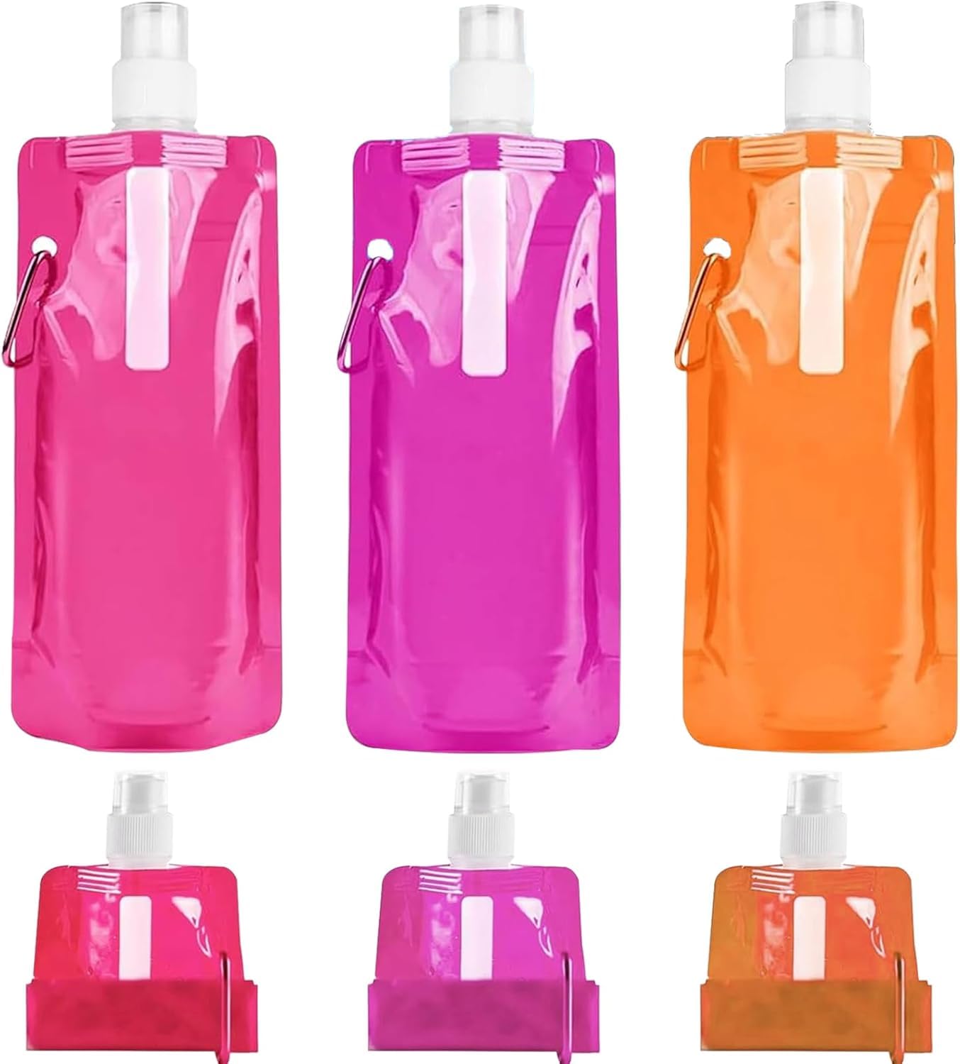 Sunshine smile Faltbare Trinkflasche,3 Stück 500ML Trinkflasche Faltbare,Wiederverwendbare Faltbare Wasserflasche,BPA FREIE,für Outdoor-Sport,Radfahren,Wandern