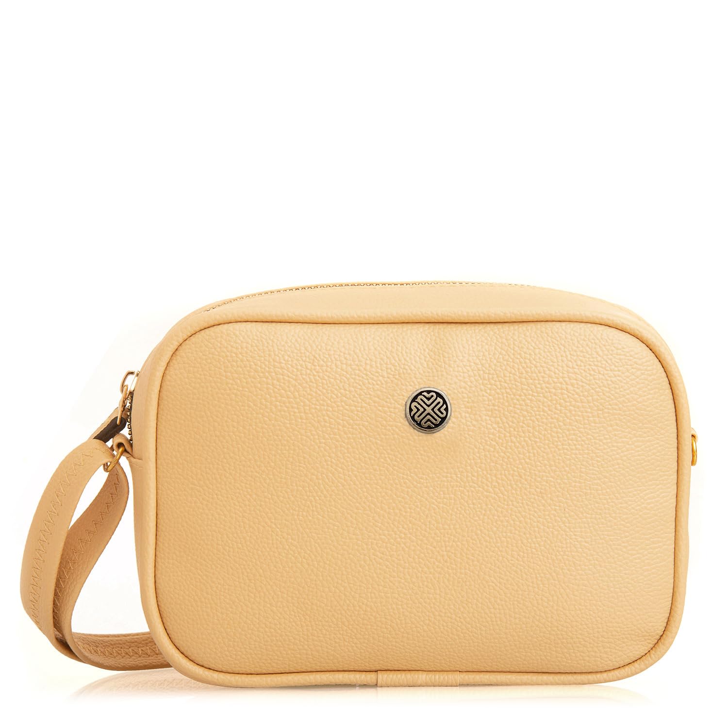 Classic Chic Boxy Crossbody Purse, Top Zip Closure, Adjustable Shoulder Strap, Interior Pocket, Textured PU Leather (Beige) (B0DBJ461V9) Amazon Price History, Amazon Price Tracker