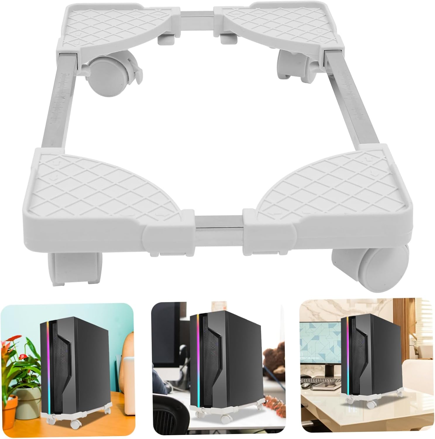 Ergonomic Tower Stand Computer Host Base Wheels Laptop Computer Stand for Home Office