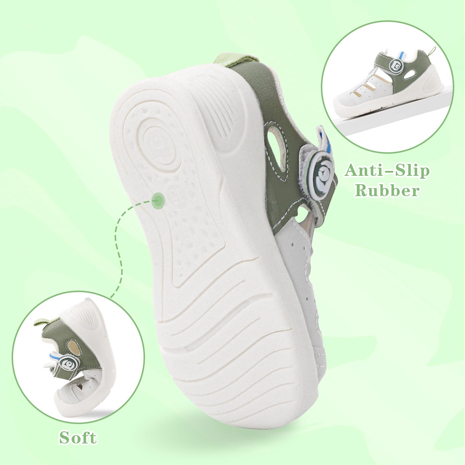 MK MATT KEELY Sandali Neonato Estive Scarpe Primi Passi Traspirante Bambino Sandali Punta Chiusa con Suole Gomma Antiscivolo