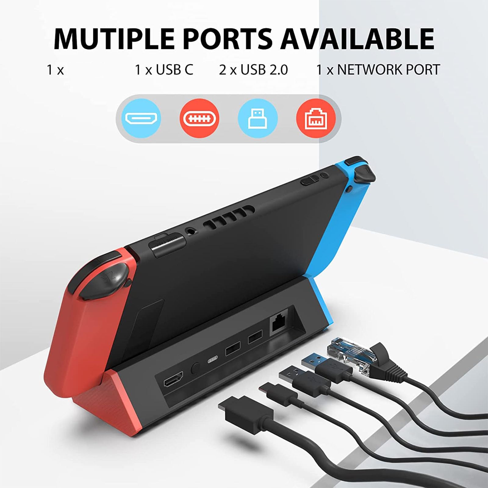 Accesorios para Juegos Cable de Línea alámbrica de Carga USB Cargador 5 en 1 para WiiU New 3DS XL 2DS DsiXL para Cargador GBASP PSP1000
