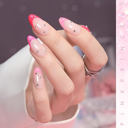 Miniatura 4 de GAOY Juego de esmaltes de uñas de gel con purpurina rosa, 6 colores nude neón brillante, kit de esmalte de gel para salón y arte de uñas, bricolaje