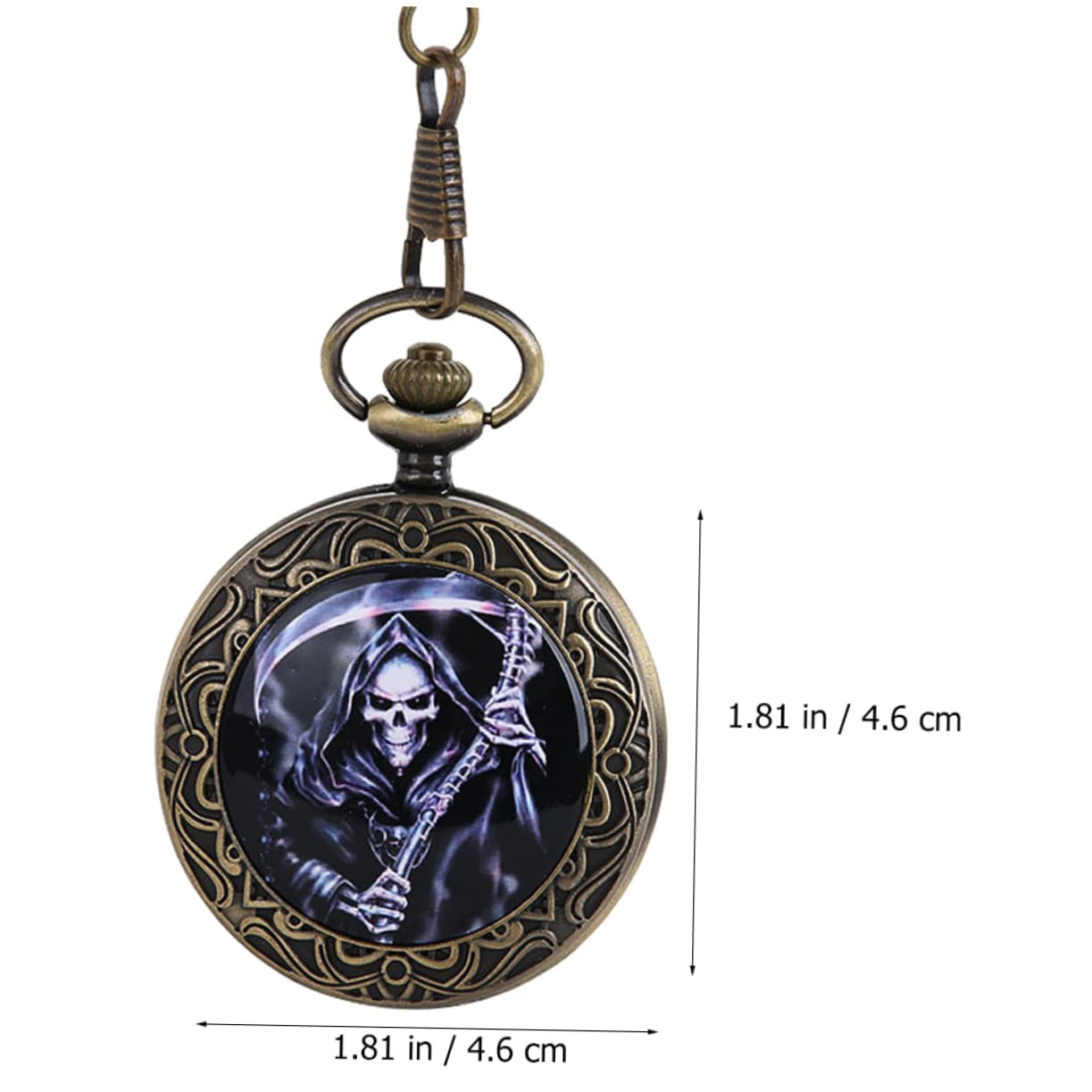 3piezas Reloj De Bolsillo Retro De Bronce Cadena Clásica Diseño Antiguo para Navidad Cumpleaños y Ocasiones Especiales