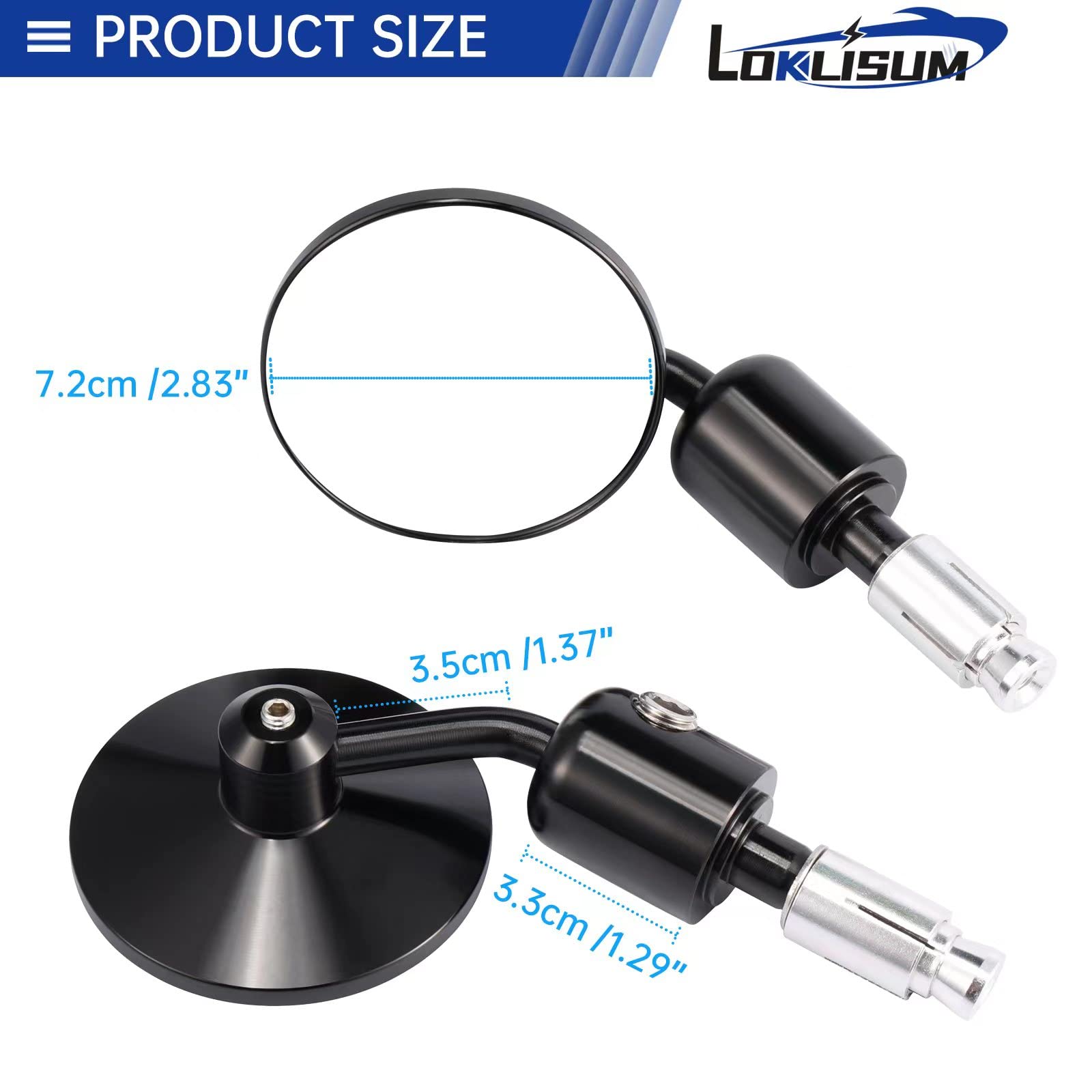 Retroviseur Moto Universel CNC Rétroviseurs Latéraux Moto pour Embouts de Guidon 7/8" 22mm Compatibles avec Vélo Moto Scooter électriques Z1000 Z750 FZ6 SV650 SV1000 CB1000R CBF125 Monster M696 821