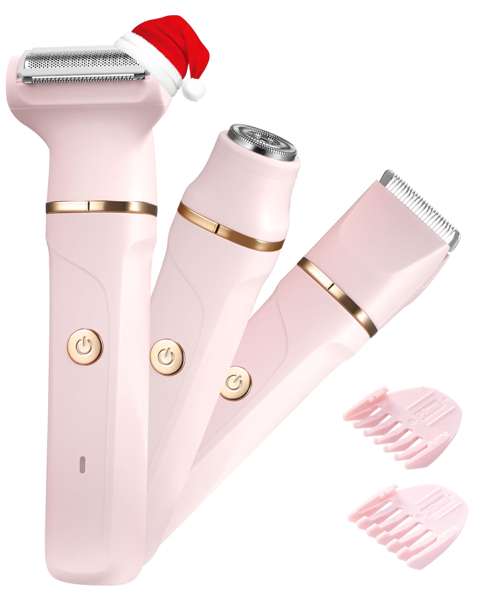 Rasoio da donna, 3 in 1, per donne, rasoio elettrico per gambe, braccia, ascelle e zona bikini, ricaricabile Ipx7, impermeabile, colore: rosa
