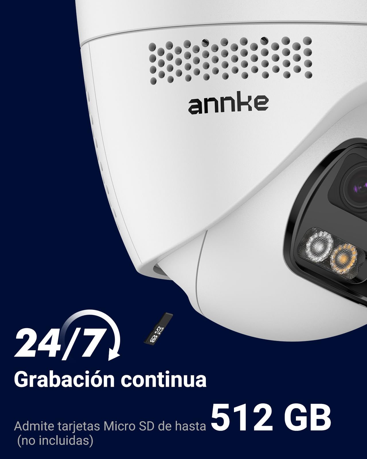 ANNKE FCD600 cámara de vigilancia exterior de 6MP con doble lente con un ángulo de visión de 180°, cámara IP para exterior, detección de personas/vehículos, visión nocturna en color, audio