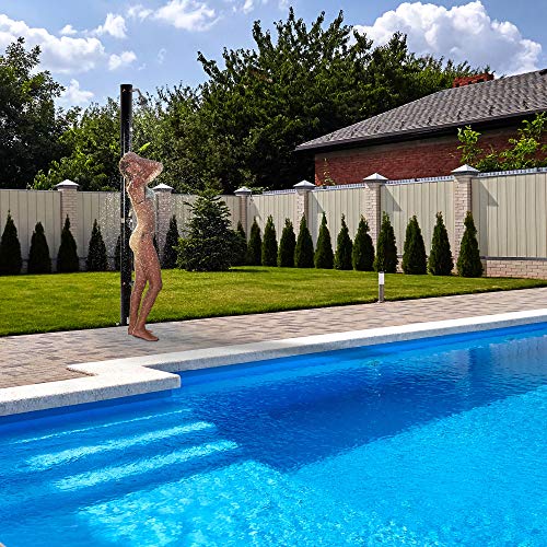 Arebos Zonnedouche | 20 liter | 221 cm | met geïntegreerde thermometer & voetdouche | zwart | ronde douchekop… - Image 3