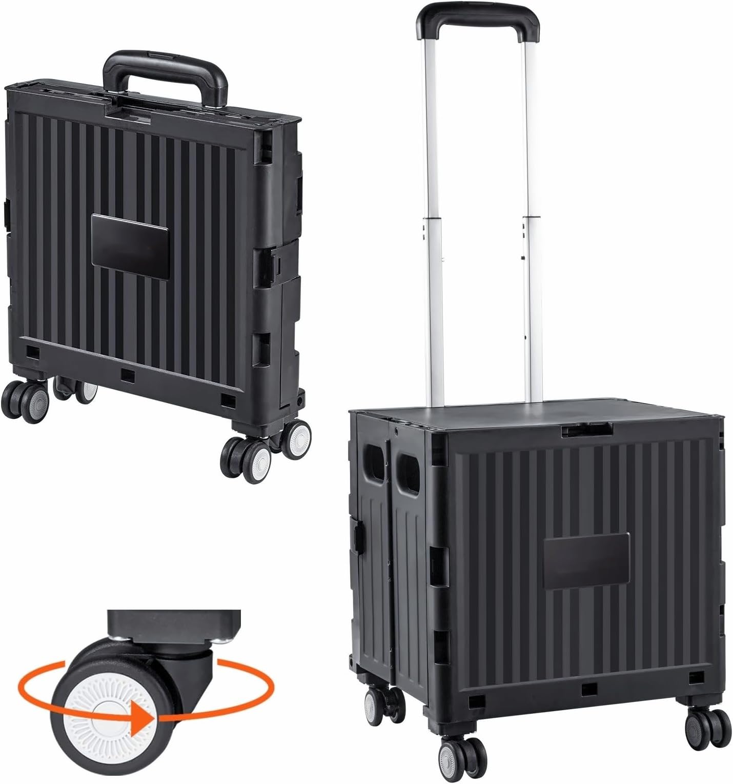Foldable Utility Cart 110 lbs, Rolling Crate Handcart with Wheels