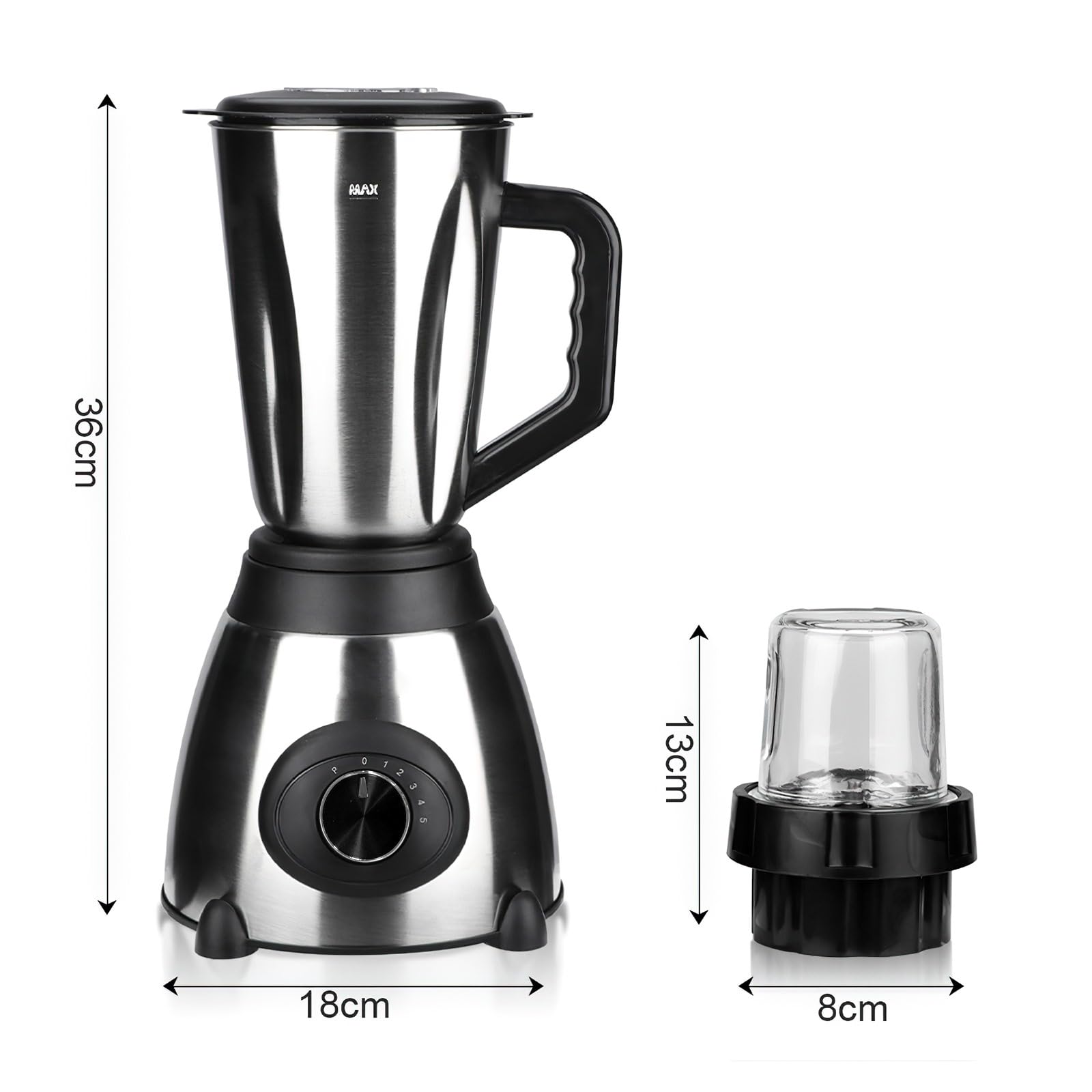 Batidora de 1,5 l, cuenco de jugo de acero inoxidable 1000 W, licuadora para batidora, jugo de frutas y verduras, licuadora portátil para deportes, viajes y hogar (Negro)