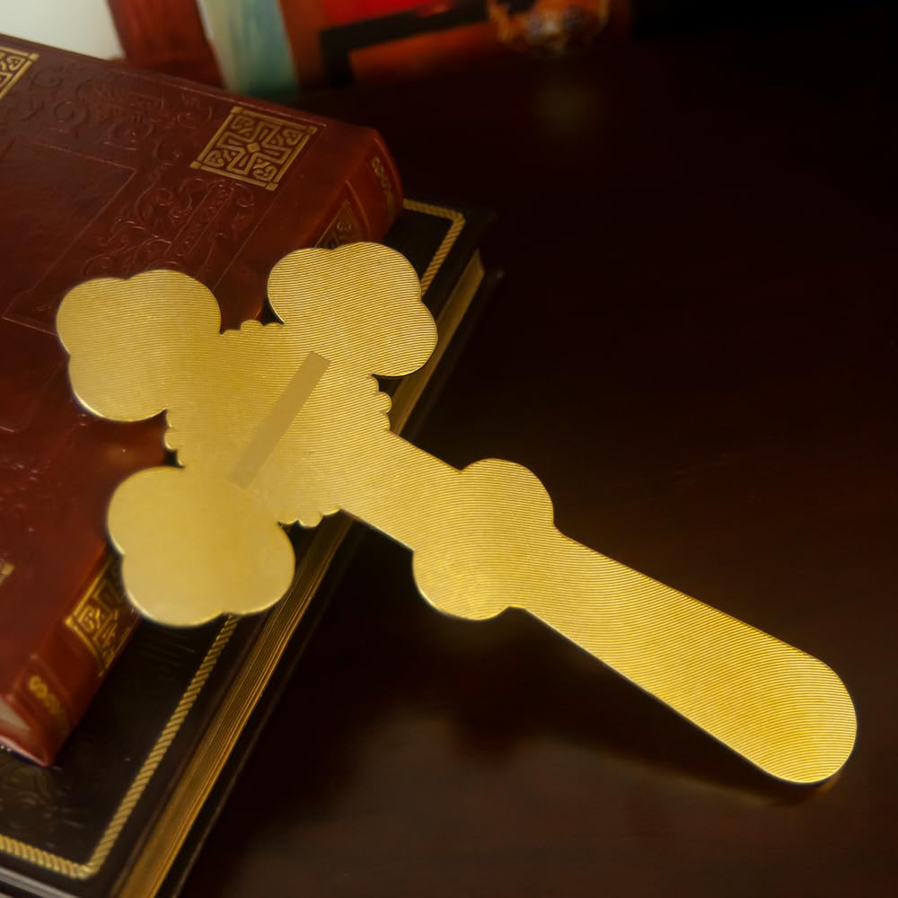 RZRHMUHN Croce Ortodossa di Gesù Croce di Preghiera Placcata in Oro in Lega Statua di Gesù Religione Regalo con Scatola (Rosso)