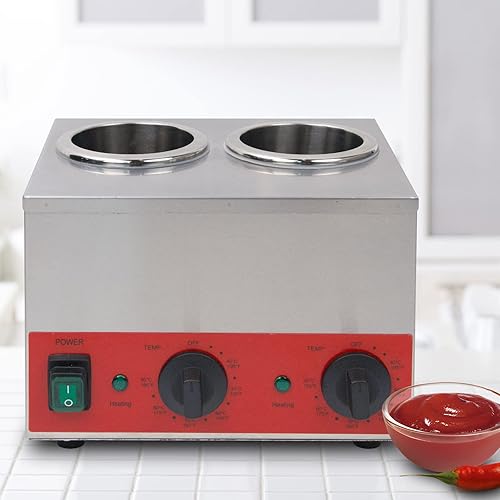 Miniatura 7 de EASYROSE Calentador eléctrico de salsas, calentador de botellas para apretar, dispensador de queso nacho, máquina de conservación de mantequilla de