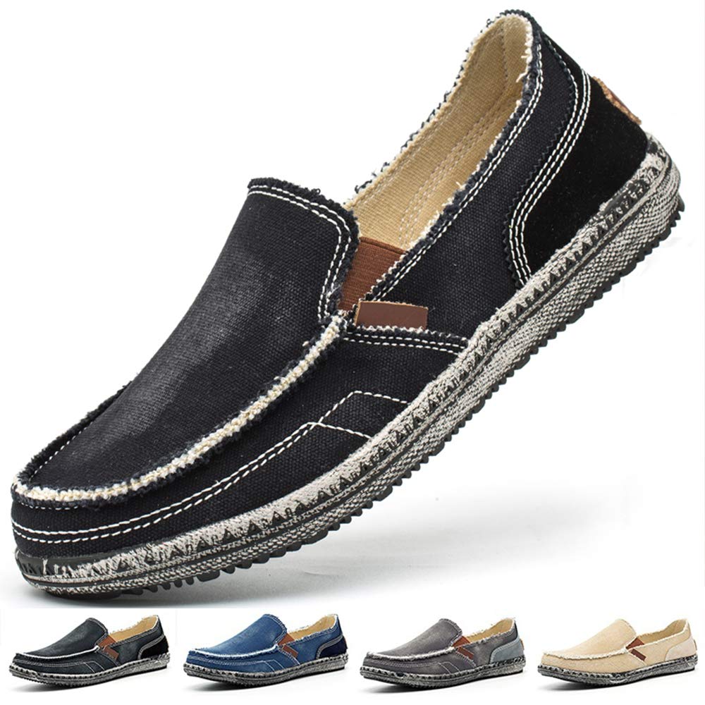 Herren Espadrilles Freizeitschuhe Segeltuch Faulenzer Schlupfen Flache Freizeitschuhe Erbsen Schuhe Fahrschuhe Bootsdeck Schuhe Halbschuhe