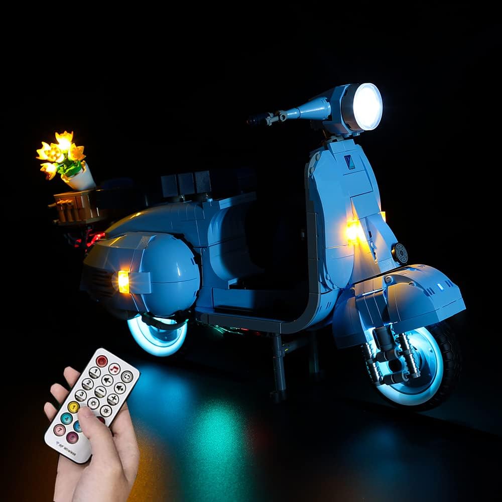 T-Club LED Light Kit for(Vespa 125 Scooter), Lighting Kit Compatible with Lego 10298 (Only Led Light, Building Block Model not Included) (Classic Version)
