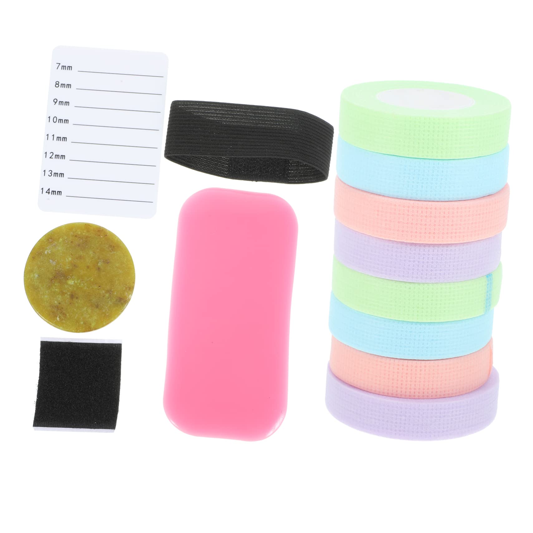 CLISPEED 11Pcs Eyelash Extension Kit with Silicone Lash Pads Adhesive Tapes Jade and Eyelash Supplies for Curling and Styling for Makeup Artists