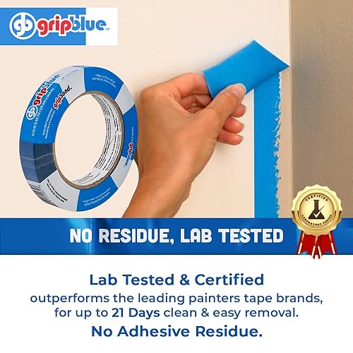 Miniatura 36 de Blue Painters - Cinta adhesiva de 2 pulgadas de ancho, a granel, 24 rollos de cinta adhesiva, "grado profesional", produce líneas exactas en paredes