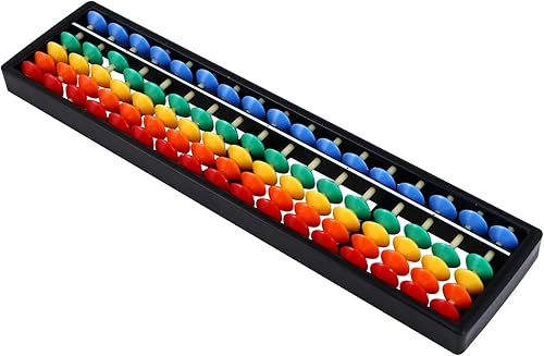 Miniatura 1 de Totority Digit Standard Abacus Soroban Professional 17 columnas (10.3 pulgadas) Abaco matemático, herramienta de cálculo matemático con botón de