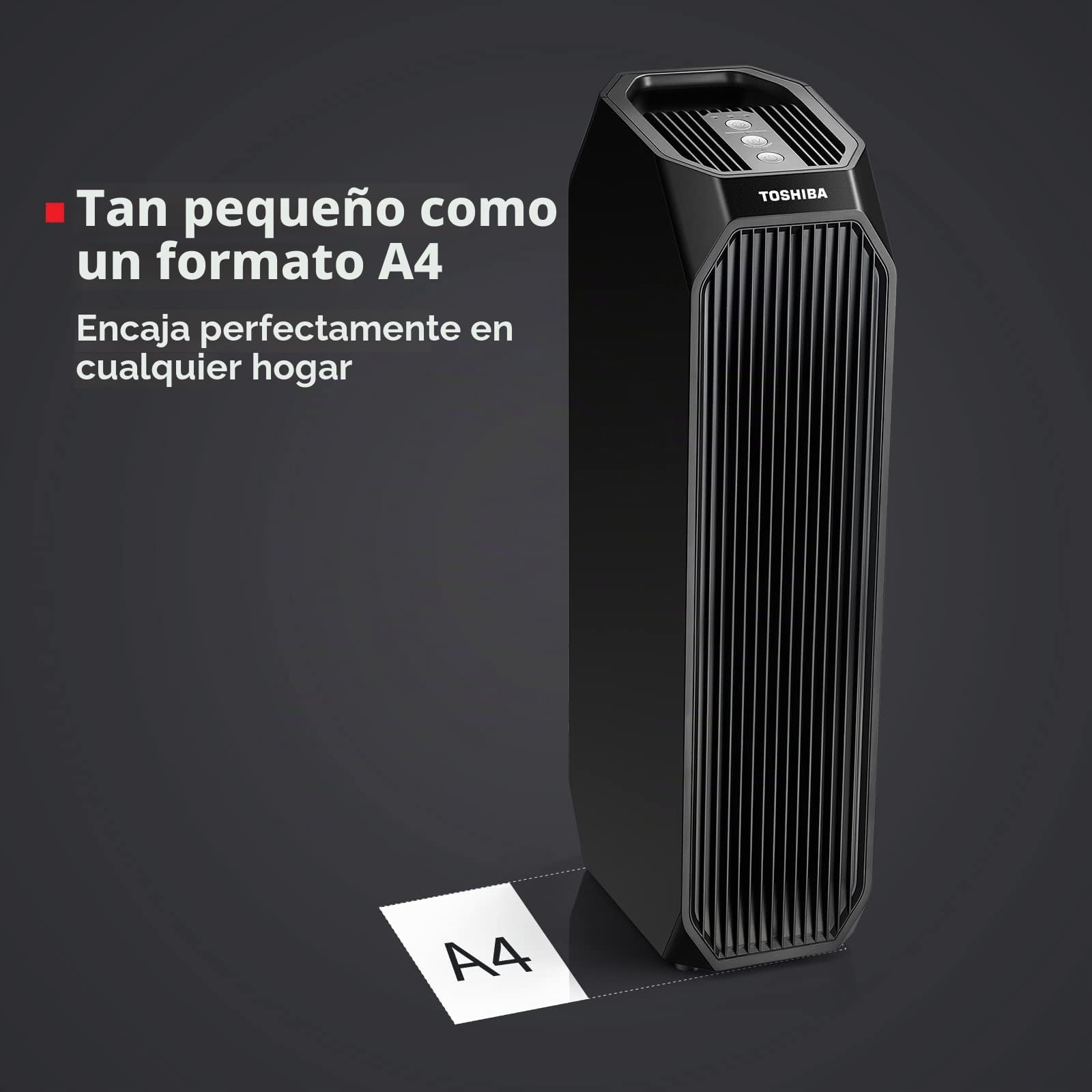 Toshiba Purificador de aire CAF-Z45FR 3 en 1 Air Purifier con filtro HEPA H13, CADR 228 m³/h, filtro de carbón activo, luz UV, 99,7% de efecto de filtración de pelo de animales, polen, polvo