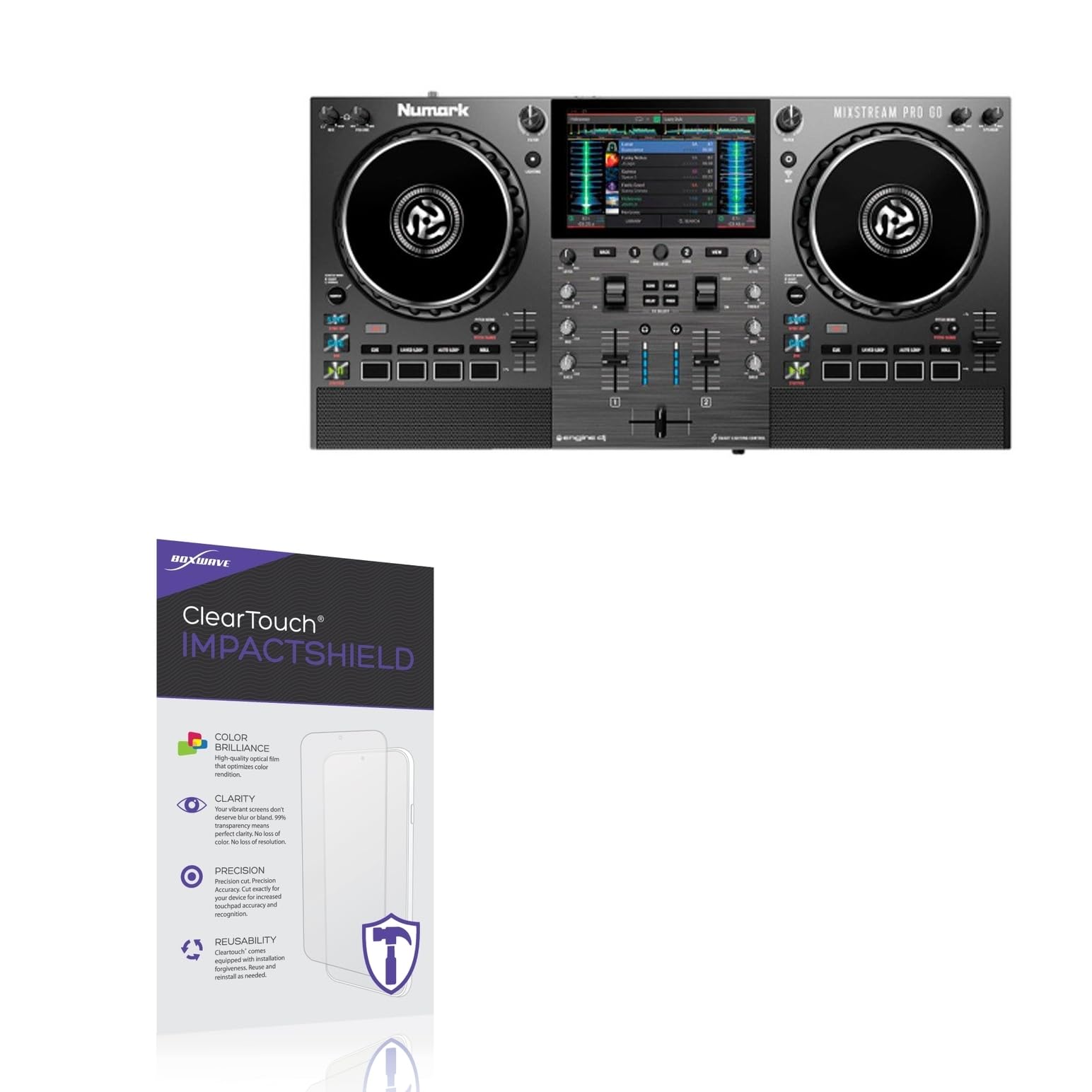 BoxWave Screen Protector Compatible with Numark Mixstream Pro GO - ClearTouch ImpactShield (2-Pack), Impenetrable Screen Protector Flexible Film