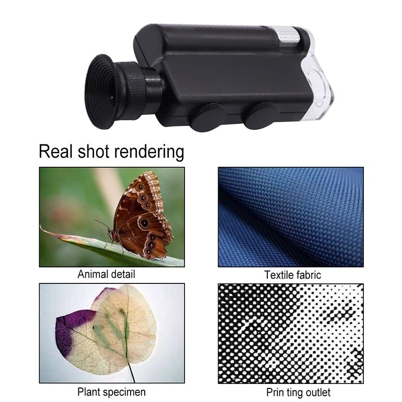 Microscope 60X-240X Portable Handheld Microscope, Light Zoom Pocket Microscope(60X to 100X)