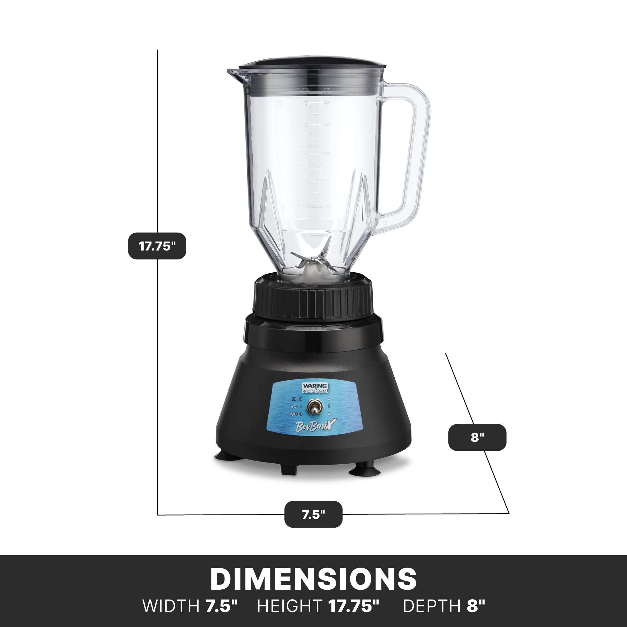 WARING バーブレンダー Amazon.com: Waring Commercial 1/2 HP Bar Blender, 2-Speed with 48