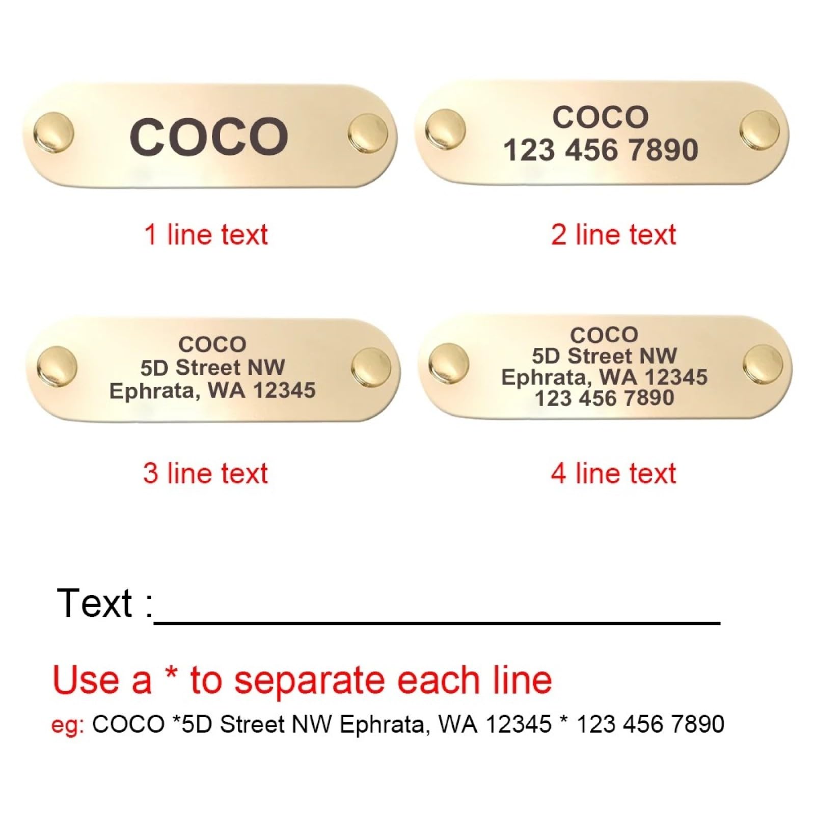 Personalisiert Mit ID -Namen Telefonnummer Tag -Namensschild Einstellbare PU Leder -Hundehalsband -Leine Set Für Bulldog Pitbull Shiba Inu Labrador,Rot,L