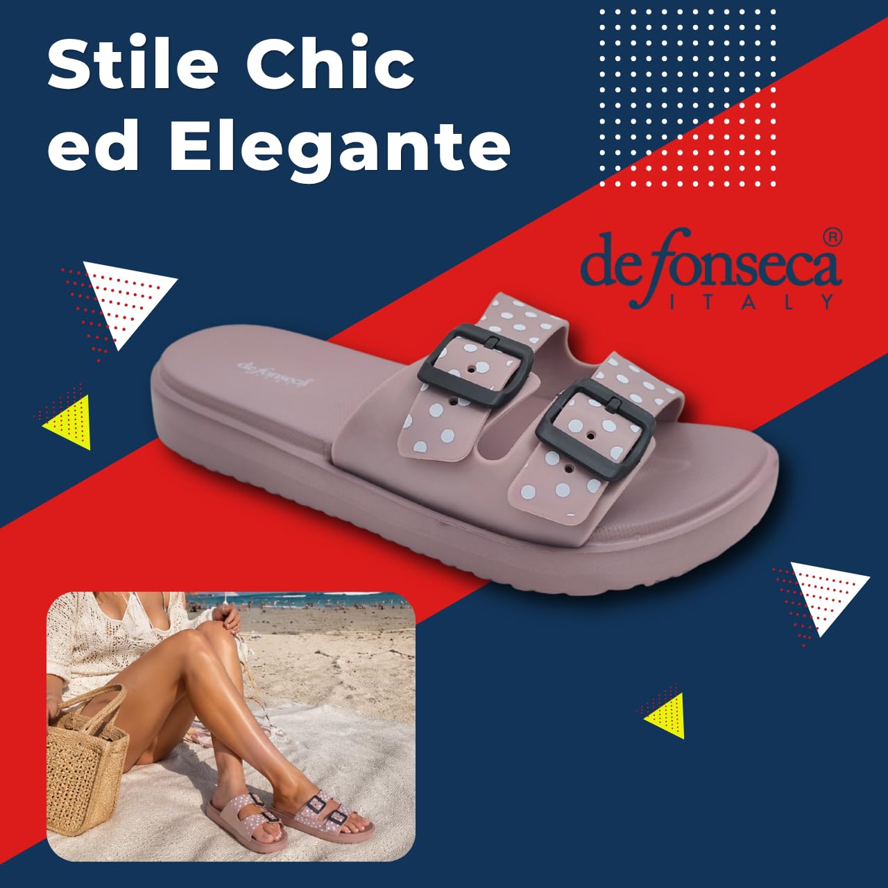 de fonseca Le Levantine Ciabatte Donna in Gomma EVA Sandali Estivi Chic Ciabatta Estiva Mare Casa Piscina