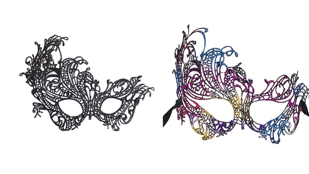 BICHEBlack Lace Mask for Party, Roleplay, Return Gift