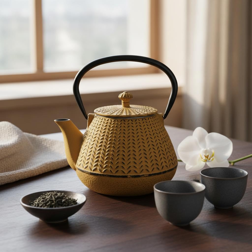 Tetera 1L de Hierro Colado con Diseño Elegante y Moderno