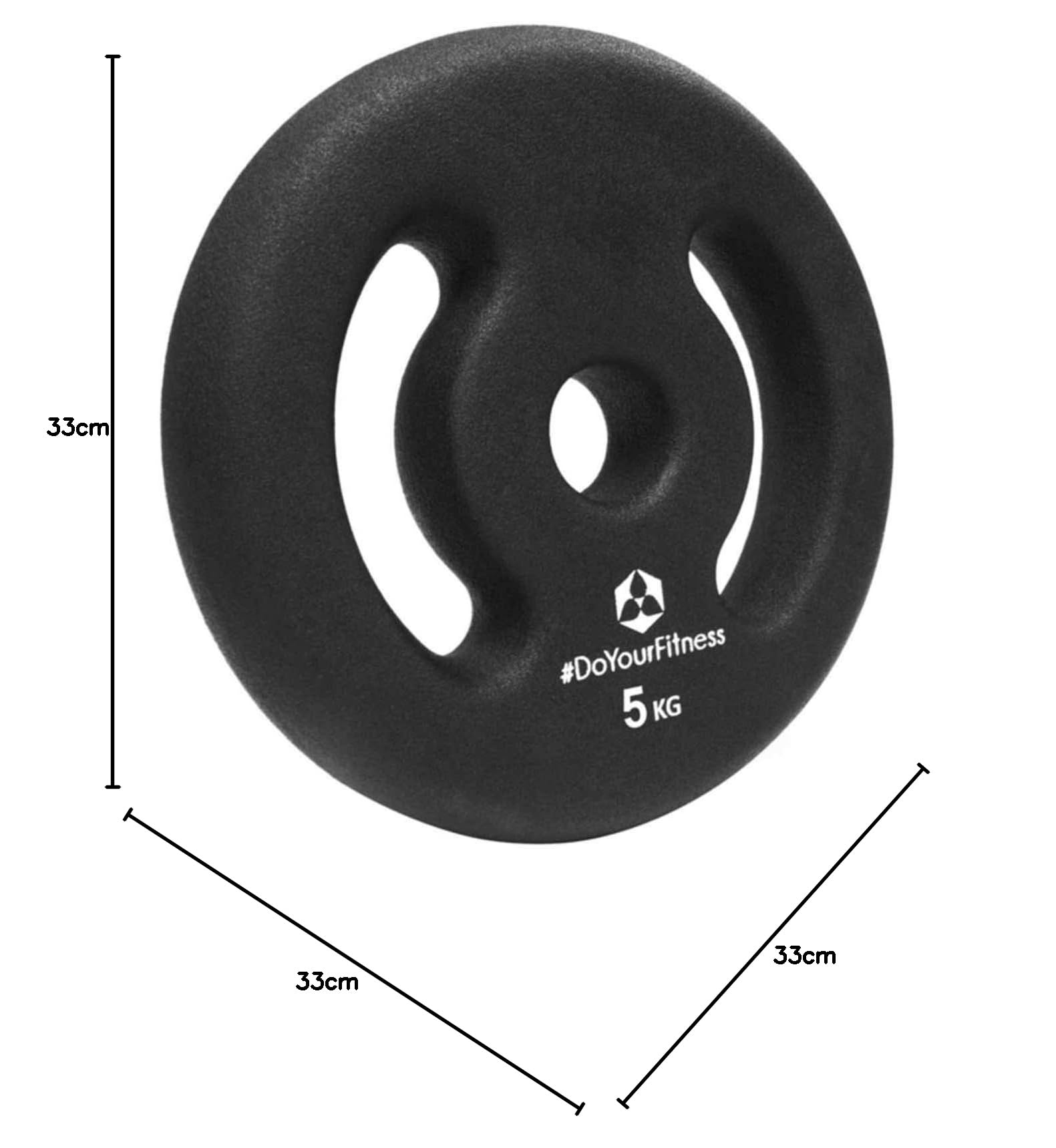 #DoYourFitness x World Fitness Ballsitzkissen - Ideales Bürostuhl Kissen & Balance Sitzkissen für Fitness, Reha & Rückentraining - 33cm Durchmesser mit Noppenoberfläche + Pumpe