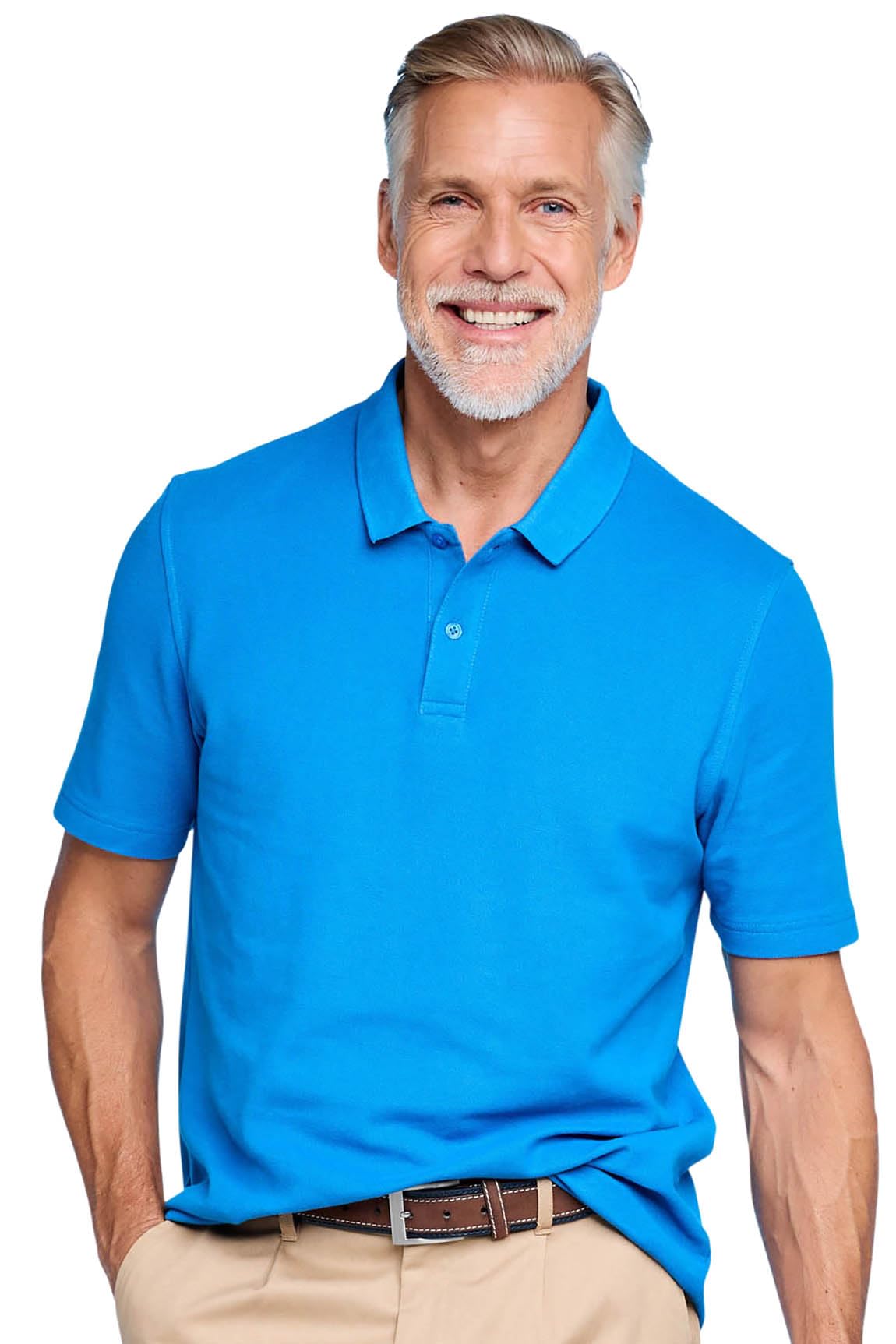 Pegasus Men's Classic 2 Pack of Plain Pique Polo Shirts Soft Knit Collar & Cuffs Royal Blue XXL