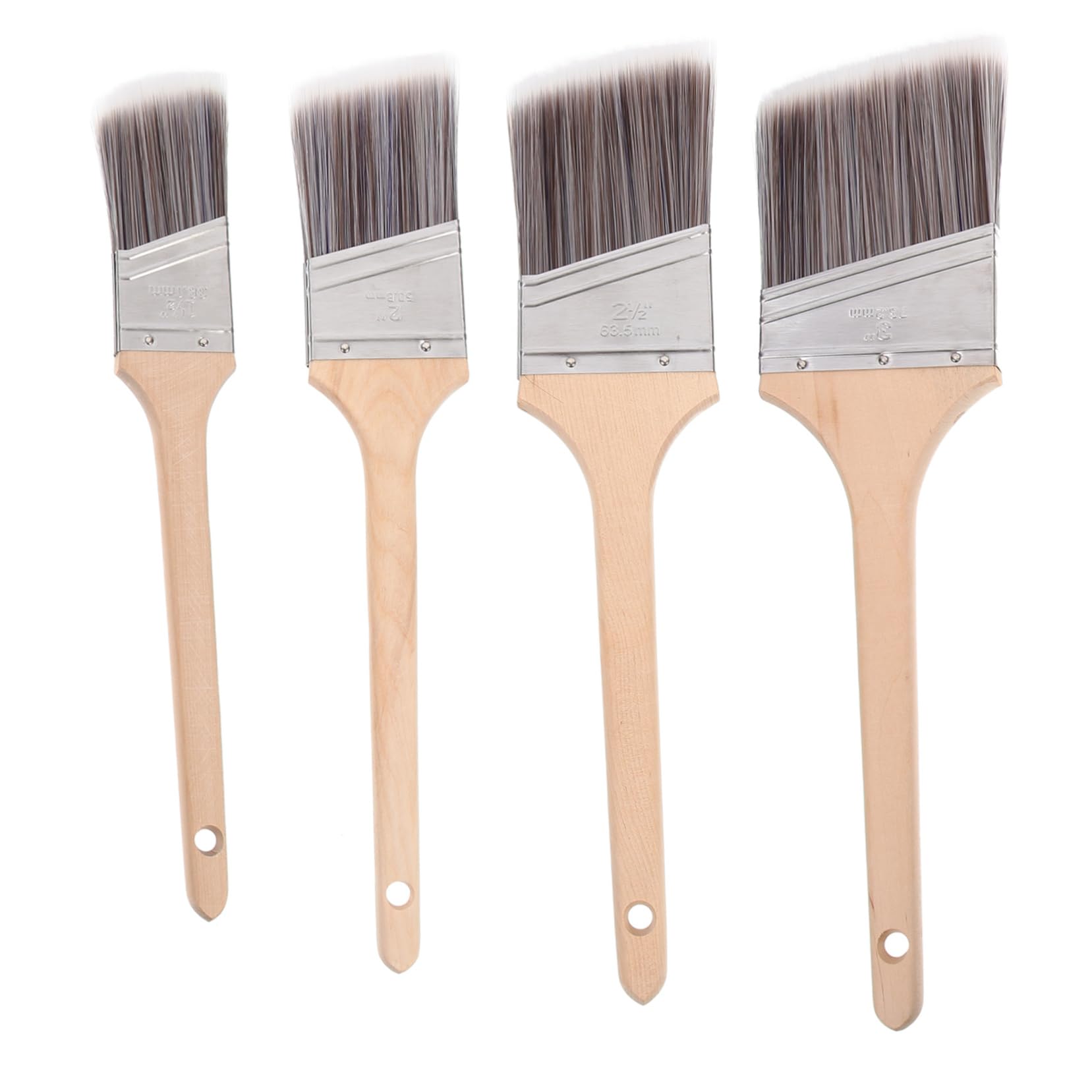 4 Stück Pinselset mit Holzgriff und Chemiefasern Praktisch und Geeignet für Ölgemälde und Aquarellmalerei Malwerkzeug für Kinder und Erwachsene
