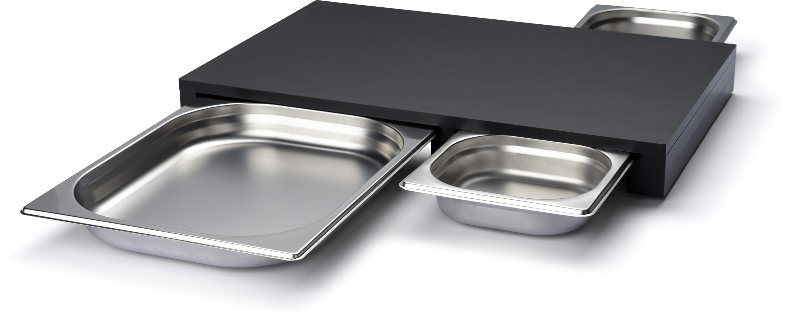 Continenta - Tabla de cortar (2 cajones, 49,5 x 32,5 x 5 cm), color negro