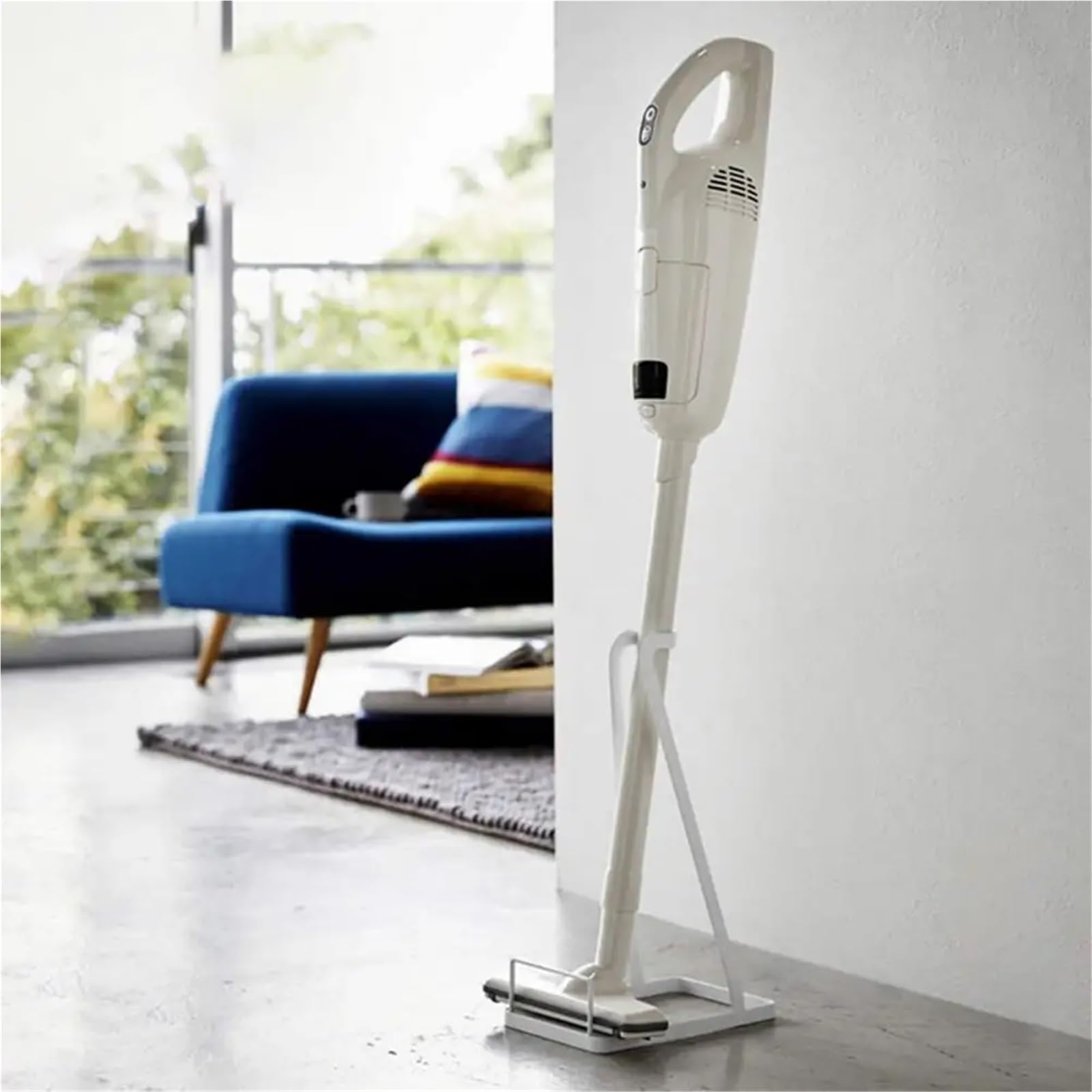 Staubsauger Aufbewahrungsregal Haushalts-Aufbewahrungsgestell aus Stahl, Staubsaugerständer for V6/V7/V8/V10 Universal-Stielreiniger, leicht(White)