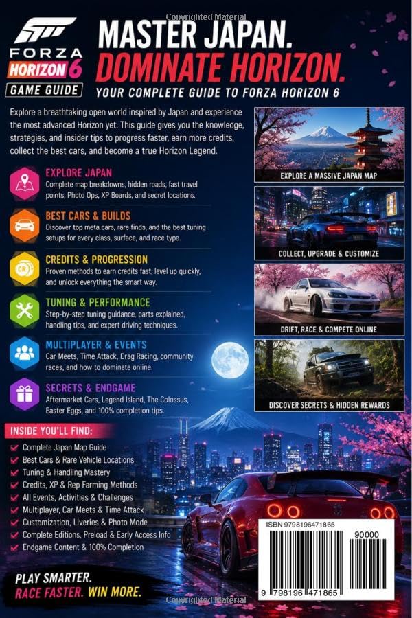 FORZA HORIZON 6 GAME GUIDE: Complete Beginner to Pro Strategy Book with Japan Map Exploration, Best Cars, Credits Farming, Tuning, Drift Builds, Multiplayer, Unlocks, Secrets & Progression Tips image 3