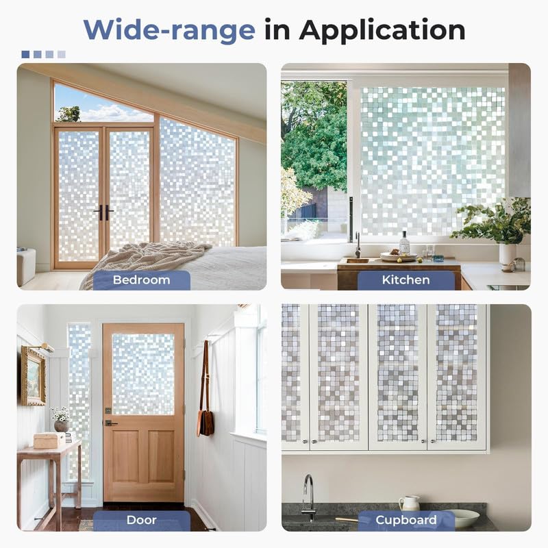 Image of Mosic Cube GlassFilm Window Film Window Sticker Glass stickerFor Privacy, Sun Control, Decor for Home, Office & Bathroom (24 Inch X 240 Inch)