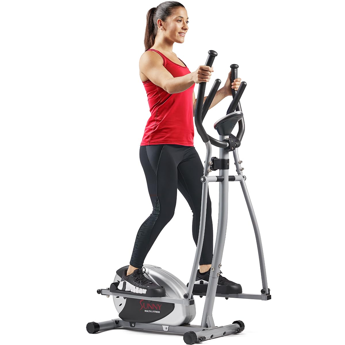 Sunny Health & Fitness 2-in-1 Upright Elliptical Cross Trainer, Full-Body Exerciser, Home Cross-Training Arm/Leg, Low Impact Exercise Cardio Workout Machine for Senior & Adult,... - Image 2